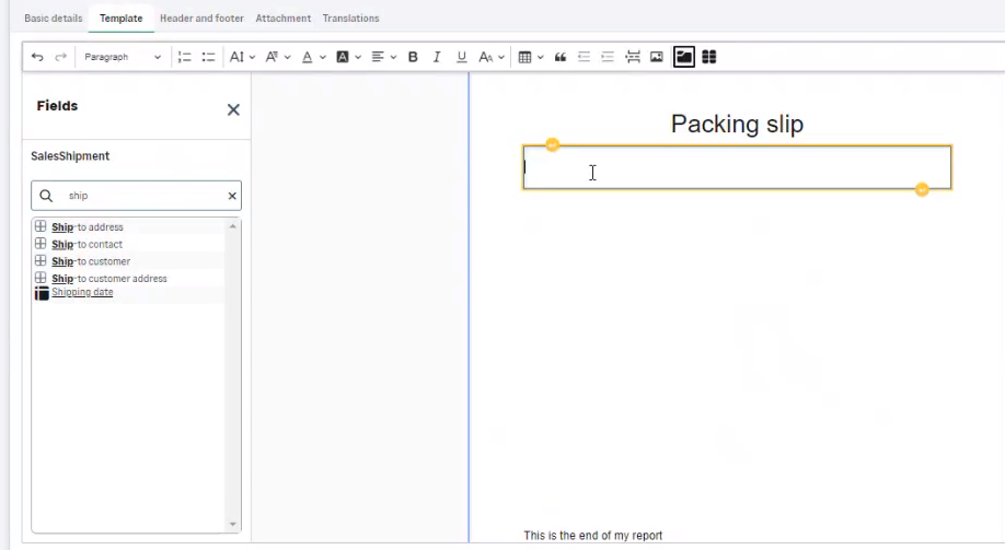 Data container in the text editor