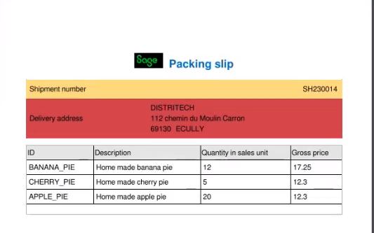 Packing slip preview